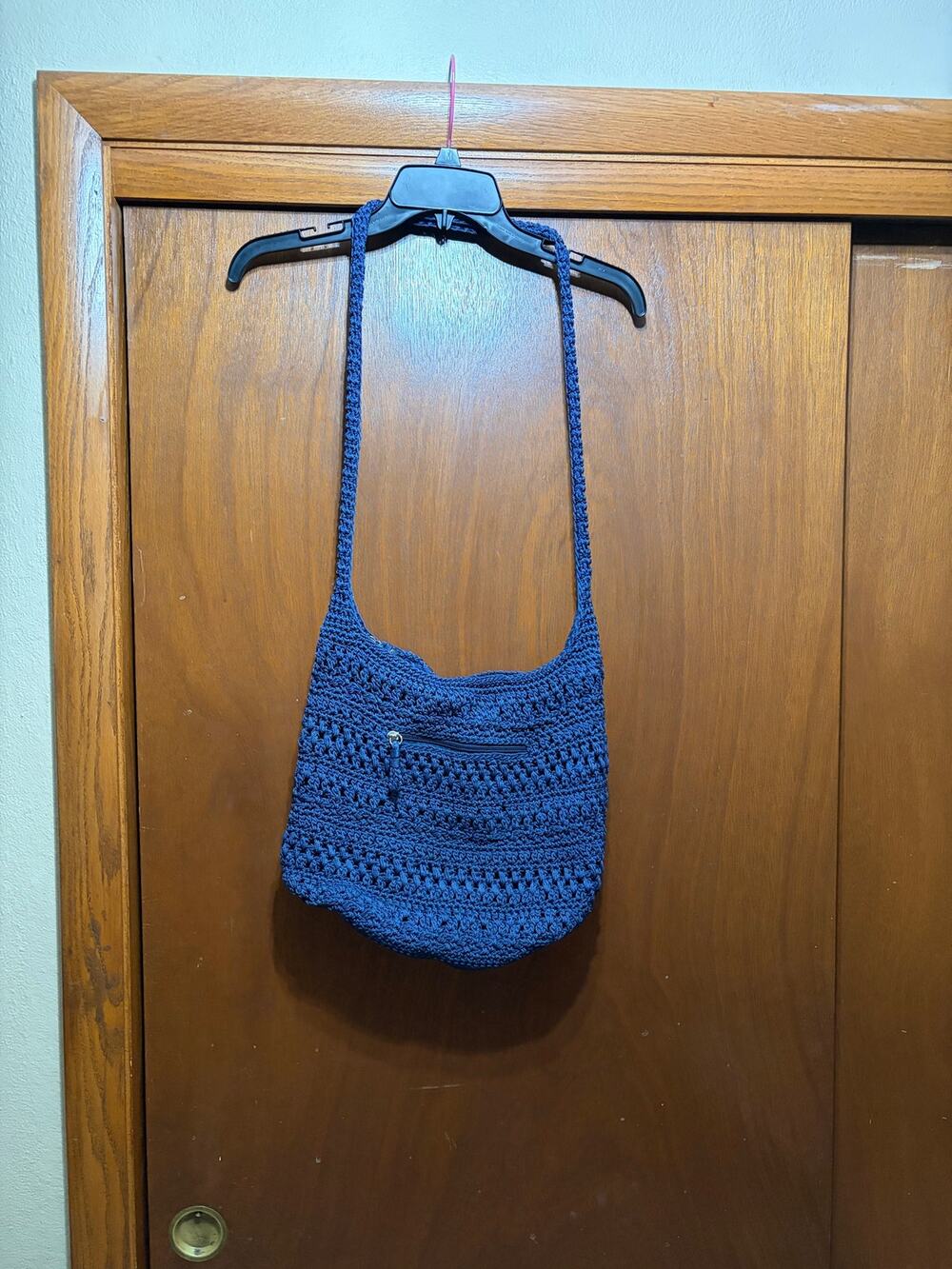 The Sak Blue Crochet Crossbody Shoulder Bag Vintage Y2K Boho Purse